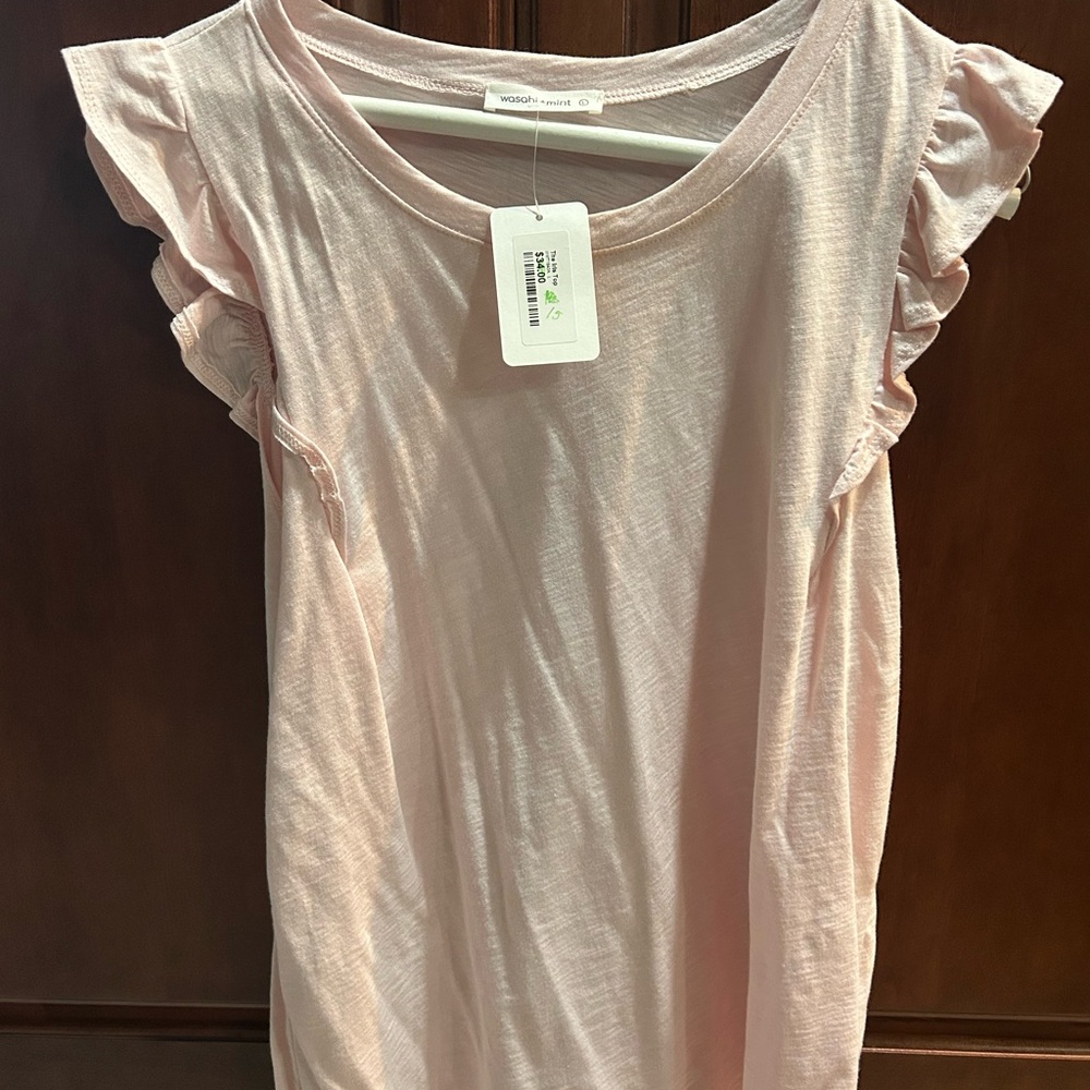 Pink Ruffle Sleeve Top